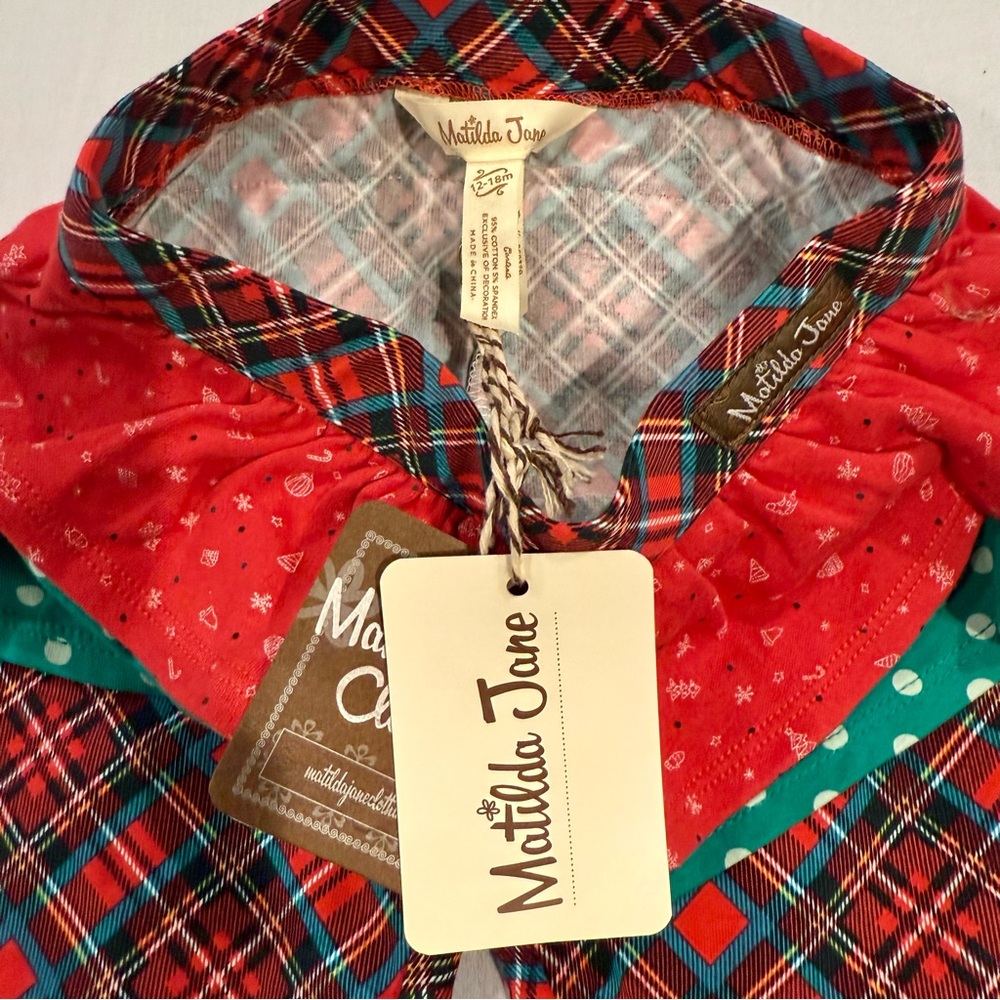 New Matilda Jane Skirted Leggings Girls 12-18M Run Run Rudolph Ruffles Christmas - Picture 3 of 6